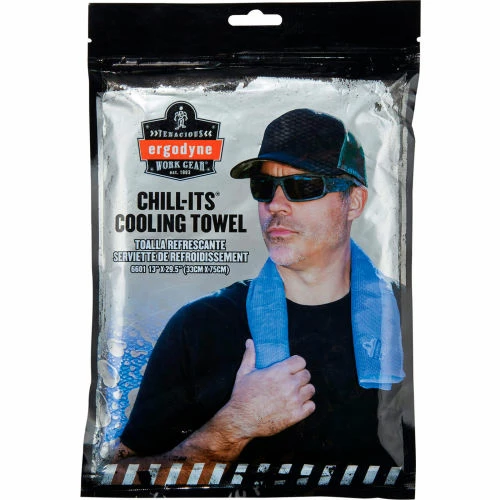Ergodyne® Chill-Its® 6601 Economy Evaporative Cooling Towel, Blue, 12411 - Image 3