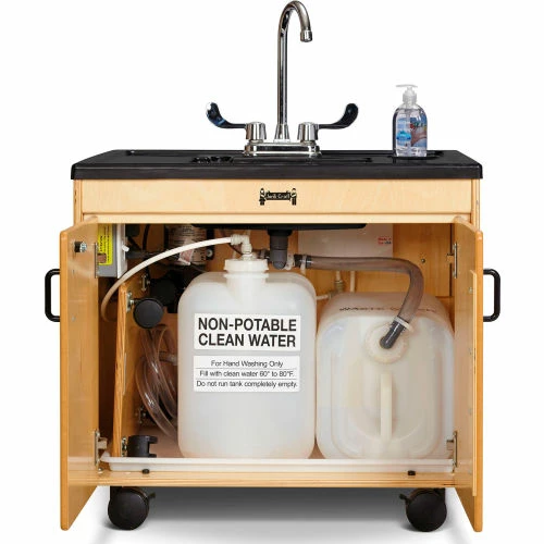 Jonti-Craft® Clean Hands Helper Sink Accessory Kit - Mobile Cart with Hose Funnel - Image 4
