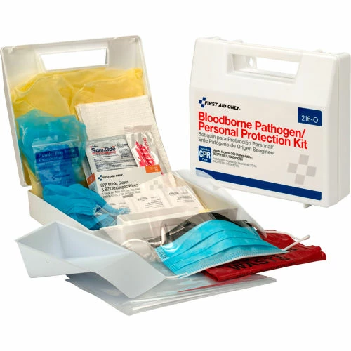 First Aid Only Bloodborne Pathogen Spill Clean Up Kit with CPR Pack, Plastic Case, 31 Piece - Image 2