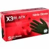 Ammex® BX34 Powder-Free Industrial Grade Nitrile Gloves, Black, 3 MIL, Textured, Small