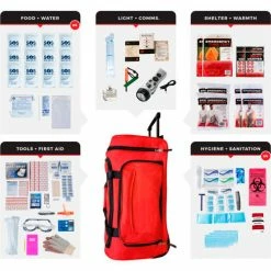 Guardian Survival Gear, Comfort Survival Kit, Wheel Bag, 4 Person