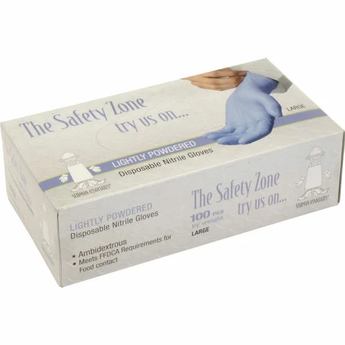 Safety Zone Industrial Grade Disposable Nitrile Gloves, Powdered, Medium, Blue, 100/Box, GNDR-MD-1M - Image 6