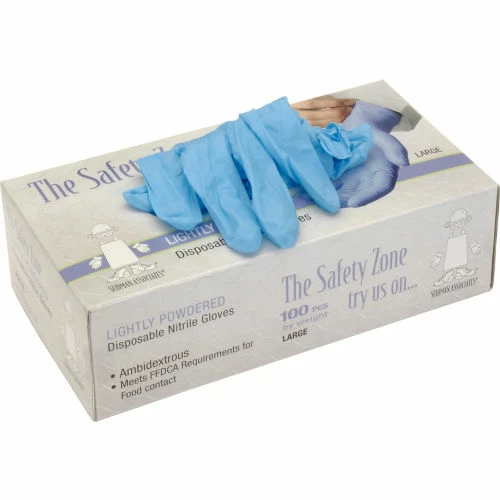 Safety Zone Industrial Grade Disposable Nitrile Gloves, Powdered, Medium, Blue, 100/Box, GNDR-MD-1M - Image 5