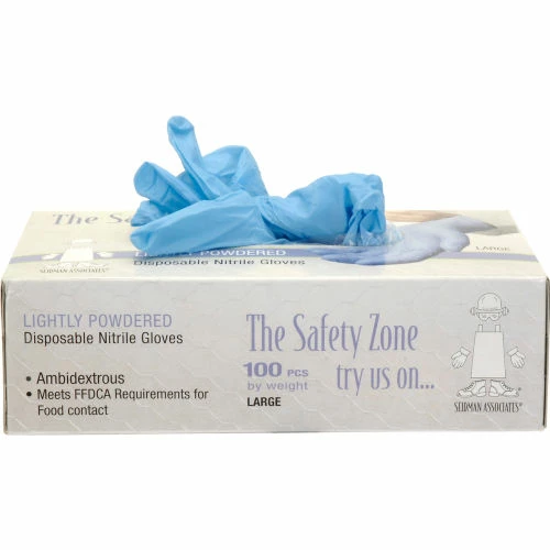 Safety Zone Industrial Grade Disposable Nitrile Gloves, Powdered, Medium, Blue, 100/Box, GNDR-MD-1M - Image 4
