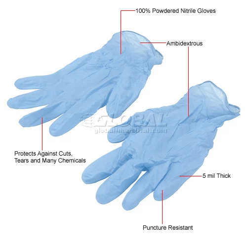 Safety Zone Industrial Grade Disposable Nitrile Gloves, Powdered, Medium, Blue, 100/Box, GNDR-MD-1M - Image 7