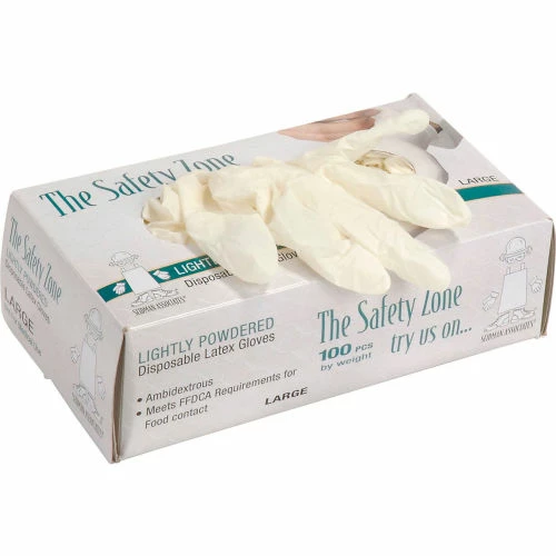 Safety Zone Industrial Grade Disposable Latex Gloves, Powdered, X-Large, Natural, 4.5 Mil, 100/Box - Image 2