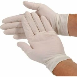 Safety Zone Industrial Grade Latex Gloves, Powdered, Medium, White, 100/Box, GRDR-MD-1-T
