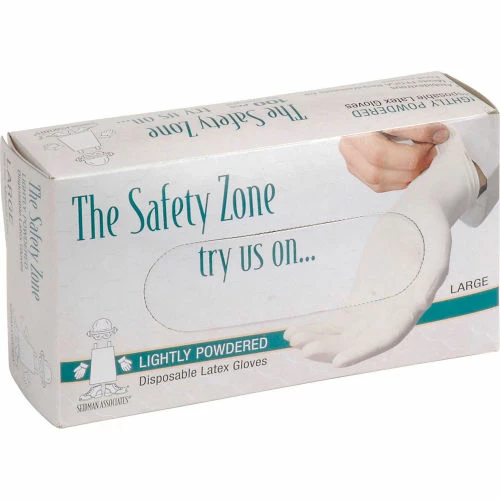 Safety Zone Industrial Grade Disposable Latex Gloves, Powdered, X-Large, Natural, 4.5 Mil, 100/Box - Image 3