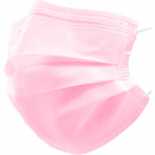 Global Industrial Disposable Medical Face Masks, 3-Ply With Earloops, Individually Wrapped, Pink, 50/Box - Image 4