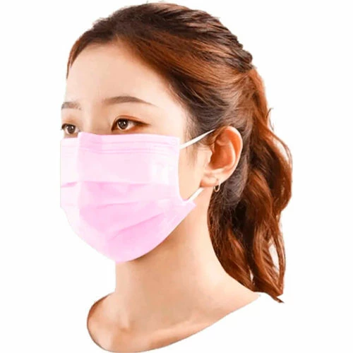 Global Industrial Disposable Medical Face Masks, 3-Ply With Earloops, Individually Wrapped, Pink, 50/Box - Image 5