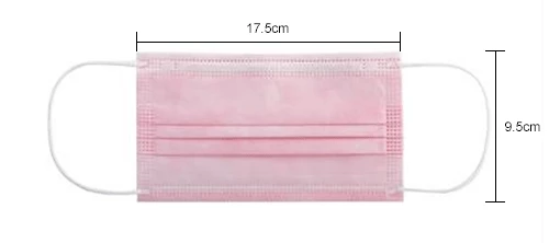 Global Industrial Disposable Medical Face Masks, 3-Ply With Earloops, Individually Wrapped, Pink, 50/Box - Image 10