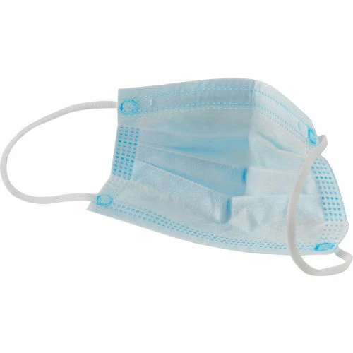 Global Industrial Disposable Face Mask, 3-Ply w/ Earloops, Kids Size, Blue, 50/Box - Image 2