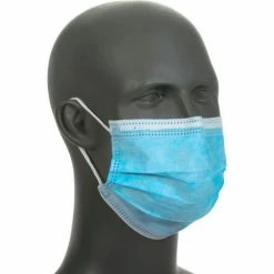 Global Industrial™ Medical Face Mask, 3-Ply w/Earloops, ASTM Level 2,Individually Wrapped,50/Bx