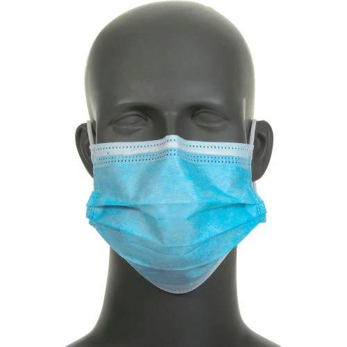 Global Industrial Medical Face Mask, 3-Ply w/Earloops, ASTM Level 2,Individually Wrapped,50/Bx - Image 2