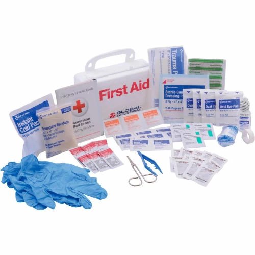 Global Industrial First Aid Kit, 10 Person, Plastic Case