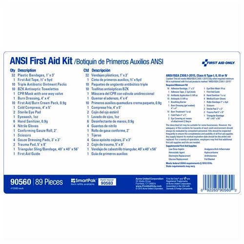 First Aid Only 90560 First Aid Kit, 25 Person, ANSI Compliant, Class A, Metal Case - Image 7