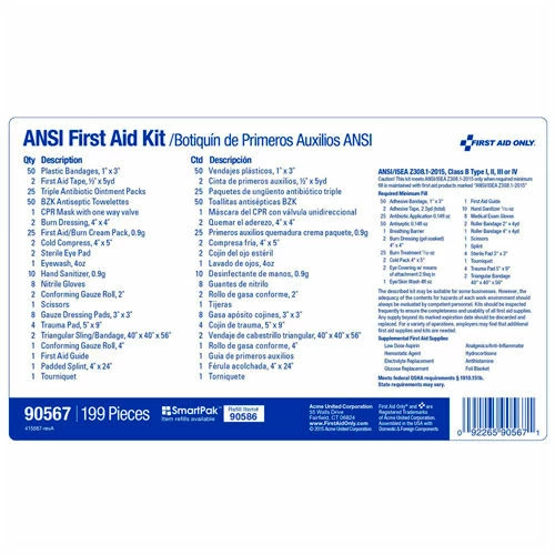 First Aid Only 90567 First Aid Kit, 50 Person, ANSI Compliant, Class B, Metal Case - Image 7