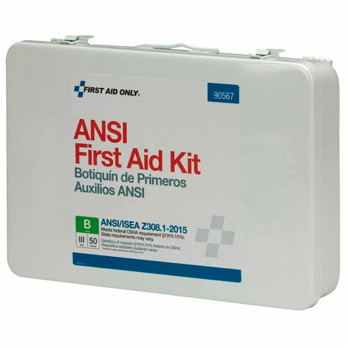 First Aid Only 90567 First Aid Kit, 50 Person, ANSI Compliant, Class B, Metal Case - Image 2