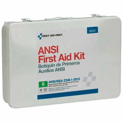First Aid Only 90567 First Aid Kit, 50 Person, ANSI Compliant, Class B, Metal Case - Image 3