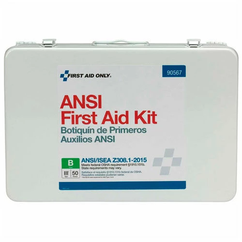 First Aid Only 90567 First Aid Kit, 50 Person, ANSI Compliant, Class B, Metal Case - Image 4