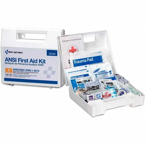 First Aid Only 90588 First Aid Kit, 25 Person, ANSI Compliant, Class A, Plastic Case