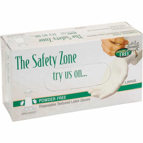 Safety Zone Industrial Grade Disposable Latex Gloves, Powder-Free, Small, Natural, 4 Mil, 100/Box - Image 3