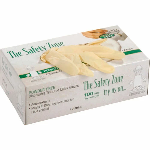 Safety Zone Industrial Grade Disposable Latex Gloves, Powder-Free, Small, Natural, 4 Mil, 100/Box - Image 5
