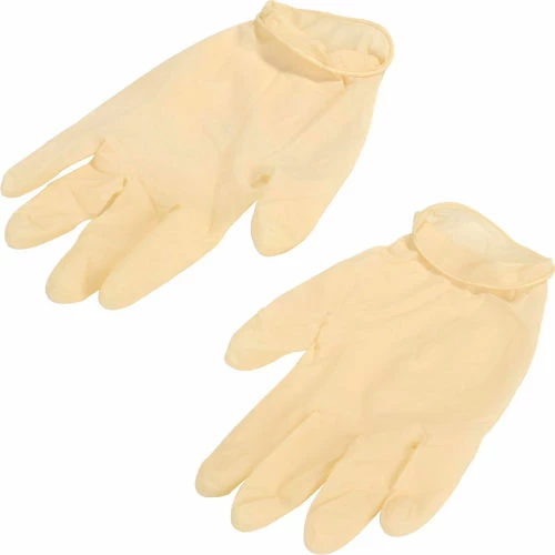 Safety Zone Industrial Grade Disposable Latex Gloves, Powder-Free, Small, Natural, 4 Mil, 100/Box - Image 2