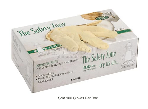 Safety Zone Industrial Grade Disposable Latex Gloves, Powder-Free, Small, Natural, 4 Mil, 100/Box - Image 8