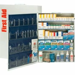 First Aid Only™ 90577 5 Shelf First Aid Kit w/Meds, ANSI Compliant, Class B+, Metal Cabinet
