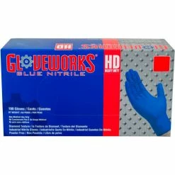 Ammex® Gloveworks Industrial Grade Textured Nitrile Gloves, Blue, M, 100/Box, 10 Box/CS