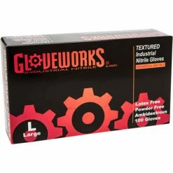 Ammex® Gloveworks Industrial Grade Nitrile Gloves, Powder-Free, Blue, Medium, 100/Box