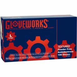Ammex® TLF Gloveworks Industrial Grade Latex Gloves, PowderFree, Natural, XS, 100/Box, 10Box/CS