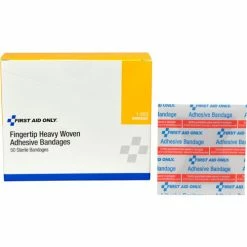 First Aid Only Heavy Woven Fingertip Bandages, 50/Box - Pkg Qty 18