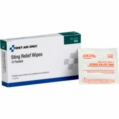 First Aid Only Sting Relief Wipes, 10/box