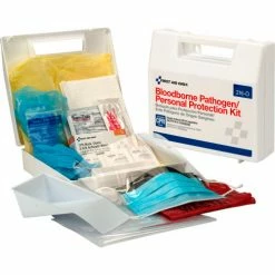First Aid Only Bloodborne Pathogen Spill Clean Up Kit with CPR Pack, Plastic Case, 31 Piece
