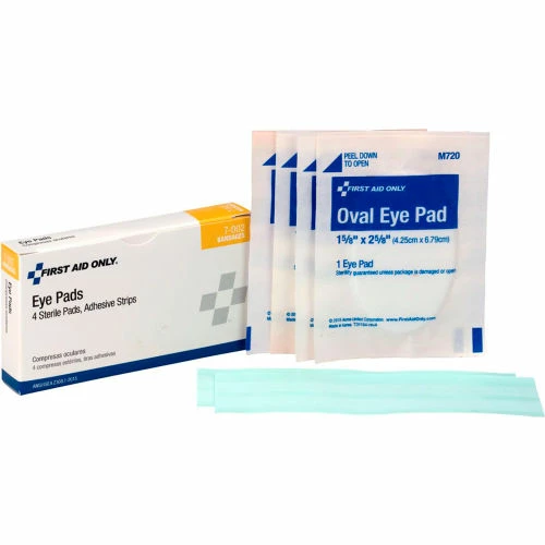 First Aid Only Eye Pads with Adhesive Strips, 4/Box - Pkg Qty 60