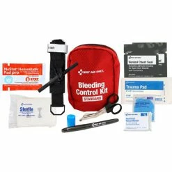 First Aid Only Bleeding Control Kit, Texas Mandate, Fabric, Red, 13 Pieces