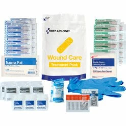First Aid Only Wound Care Treatment Pack, Fabric, White, 137 Pieces