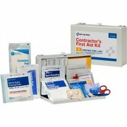 First Aid Only Contractor First Aid, 25 Person, ANSI Compliant, Class A, Metal Case