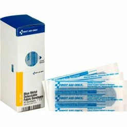 First Aid Only FAE-3011 SmartCompliance Refill Metal Detectable Bandages, 1"X3", Blue, 40/Box