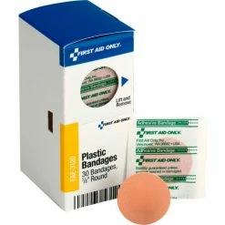 First Aid Only SmartCompliance Round Spot Bandages Refill, 7/8" Round, 30/Box