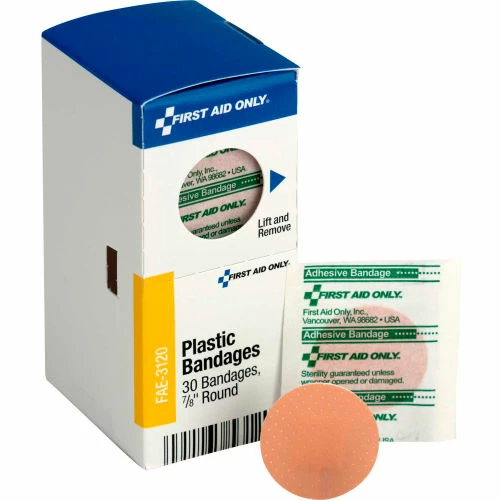 First Aid Only SmartCompliance Round Spot Bandages Refill, 7/8" Round, 30/Box