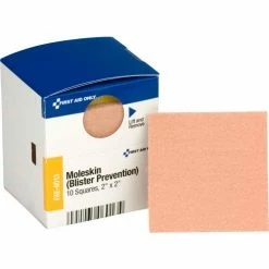 First Aid Only FAE-6013 SmartCompliance Refill 2" X 2" Moleskin Blister Prevention, 10/Box