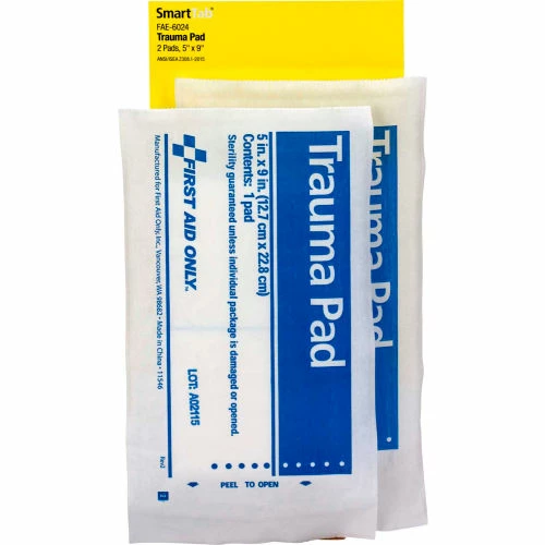 First Aid Only FAE-6024 SmartCompliance Refill Trauma Pad, 5"X9", 2/Bag