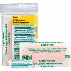 First Aid Only FAE-6105 SmartCompliance Refill Fabric Adhesive Bandages (6), Butterfly Bandages (10)