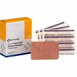 First Aid Only Heavy Woven Fabric Bandages, 2" x 3", 25/Box - Pkg Qty 18