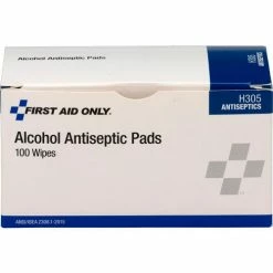 First Aid Only Alcohol Wipes, 70% Isopropyl, 100/box