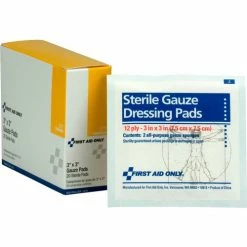 First Aid Only Sterile Gauze Pads, 3" x 3", 20/Box - Pkg Qty 12