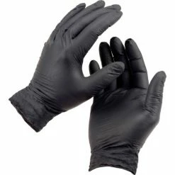 Ammex® ABNPF Textured Medical/Exam Nitrile Gloves, Powder-Free, Black, Small, 100/Box